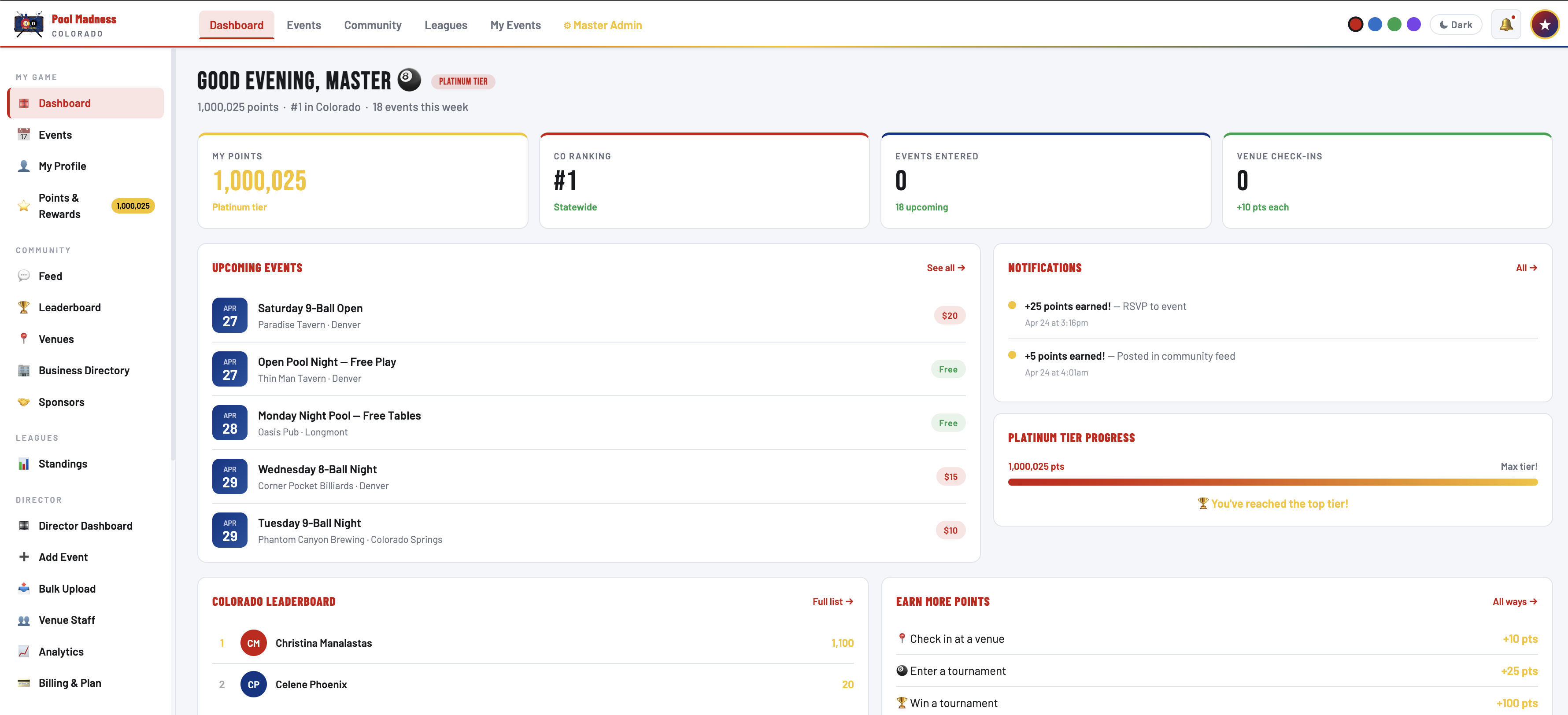 Colorado Pool Madness Dashboard